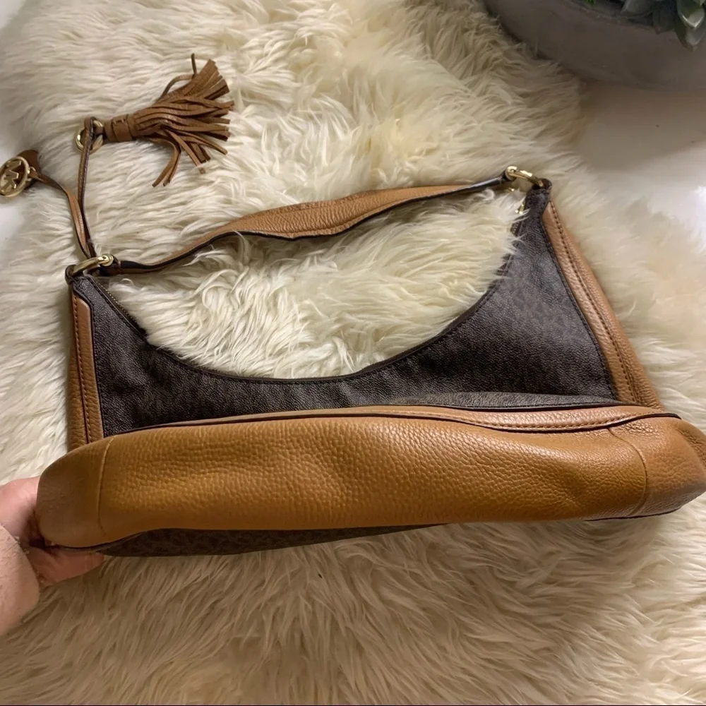 MICHAEL KORS Lydia Large Hobo Shoulder Bag monogram Brown purse handbag